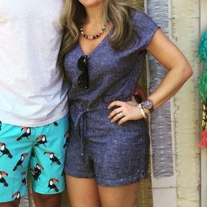 🍭SALE🍭Denim inspired romper. So cute and comfy!